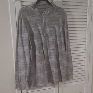 Hyba Gray Patterned Long Sleeve Pullover